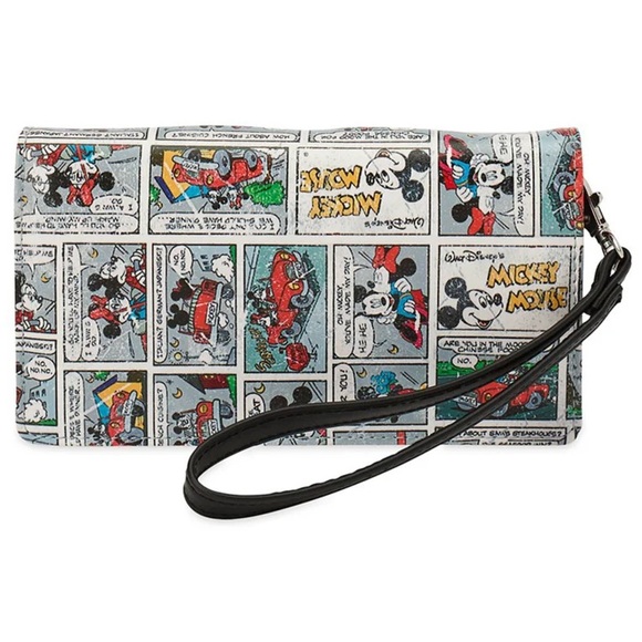 Disney Parks Mickey Mouse Comic Strip Wallet with Wristlet and Crossbody Strap - Picture 3 of 12